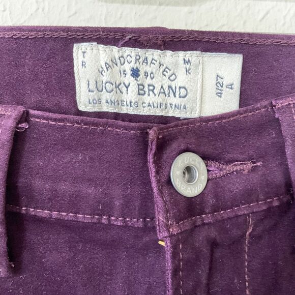 Lucky Brand Velour Jeans women’s size 4/27 Burgandy Goblin Core, Whimsgoth Punk - Picture 3 of 14